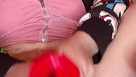 Pussy play with huge dildo