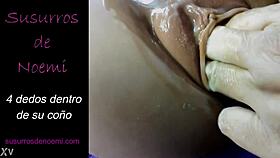 Four Fingers Deep Inside Her Pussy During Massage