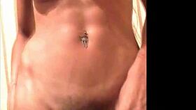 Ladyboy with bigtits enjoys striptease and shecock jerking