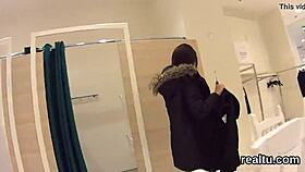 Charming Czech kitten gets teased in the mall, undresses, and gets POV penetration