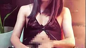 Beautiful Asian Ladyboy Crossdressing in Public Toilet, Quietly Masturbating Anal 😊