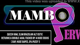 Queen Kimi Slim Brazilian Alt Cutie Returns For Huge Gapes And Pussy Atm With Monster Cock