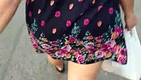 i follow and lift the skirt of a woman on the street