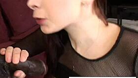 Big Tit Brunette Gianna Sucks and Fucks Big Black Cock