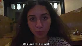 I cum on her face in the sushi bar and she eats rolls