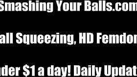 two women in a scene busting balls with humiliation and femdom