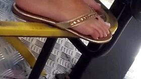 Girl With Perfect Foot Rides Bus Part 1
