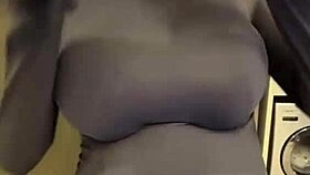 Pregnant Woman Exposing Milky Tits From Red Bra On Webcam