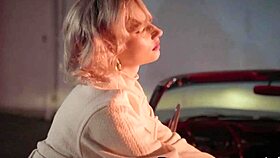 Petite Teen 18+ Blondie Polina Reveals Her Nice Shaved Pussy In A Vintage Car 😊