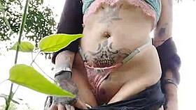 curvy girl from curitiba flashes in the woods