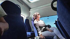 Exhibitionist Seduces Milf to Suck Dick on Bus Until Cum!