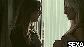 lesbian beauties play kinky strap on games