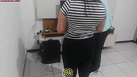 woman complains to technician about unnoticed new lingerie she wears and asks opinion