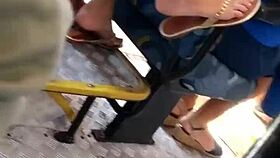 Girl With Perfect Foot Rides Bus Part 1