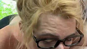 Streetwalker With Glasses Deepthroats Cock Boldly, Sucking Every Drop Of Cum After Mouth Cum