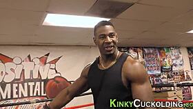 the cuckolder swallows jizz in humiliation.