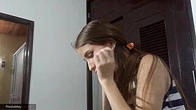 Excited alone in cabin, we touch until passionate fucking!