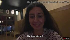 I cum on her face in the sushi bar and she eats rolls