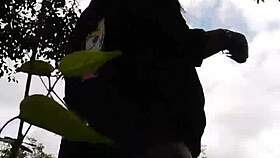 curvy girl from curitiba flashes in the woods