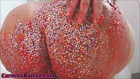 Big Booty Cake Sitting and Ass Shaking