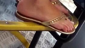 Girl With Perfect Foot Rides Bus Part 1