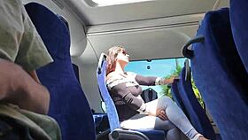 Exhibitionist Seduces Milf to Suck Dick on Bus Until Cum!