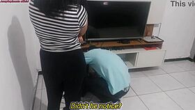 woman complains to technician about unnoticed new lingerie she wears and asks opinion