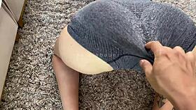 stretching babe tears shorts and demands pussy licking 😏