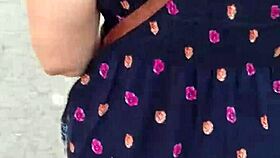 i follow and lift the skirt of a woman on the street