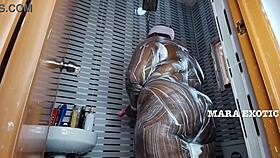 Shower time with fat onion booty milf, full video on red - mara exotic 😍