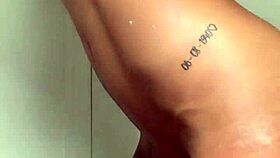 Very sexy lingerie cream on body and dildo masturbation