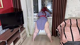 Mature milf bends for anal cock in wide ass