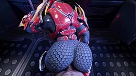 female sangheili warrior seduces human male intimately