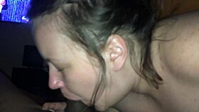 Camera shy amateur gives blowjob and gets facial cum pov