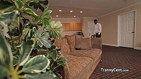 Tranny Rides Hard Black Cock