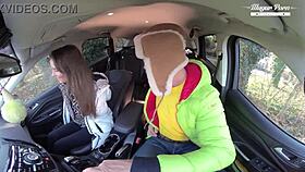 lili charmelle pulls over car for fuck and creampie