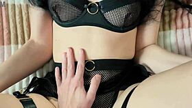 black hair girl in lingerie gets rough missionary