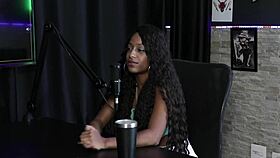 vicky surprises in sheer red during steamy bisexual group play