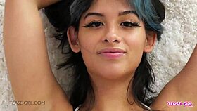 HORNY BRUNETTE TEEN SWALLOWS CUM