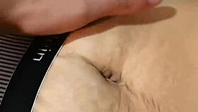 exploring her deep navel in a casual massage session