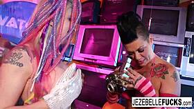 Lesbian sex scene with Jezebelle Bond and Leya
