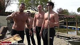 bts of the scene wet hot busty betty wife gangbanged by construction workers pee dap fist fuck 5 on 1 pee drinking rough gape atm