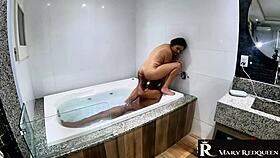 He didn't wait for the jacuzzi, black stud creampies her instantly!