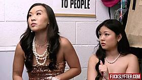 damn these asian thieves got caught fucking at the party