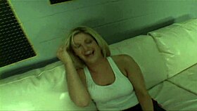 Blonde Woman In Lingerie Enjoys Intense Action