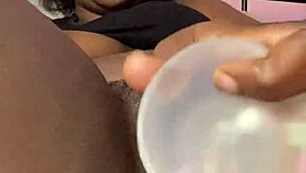 Ebony Babe's Creamy Pussy Dripping Solo!