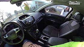 lili charmelle pulls over car for fuck and creampie