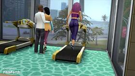 interracial cuckold babe workouts hard in gym