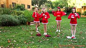 Milf gets pussylicked by teen cheerleader in storyline