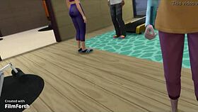 interracial cuckold babe workouts hard in gym